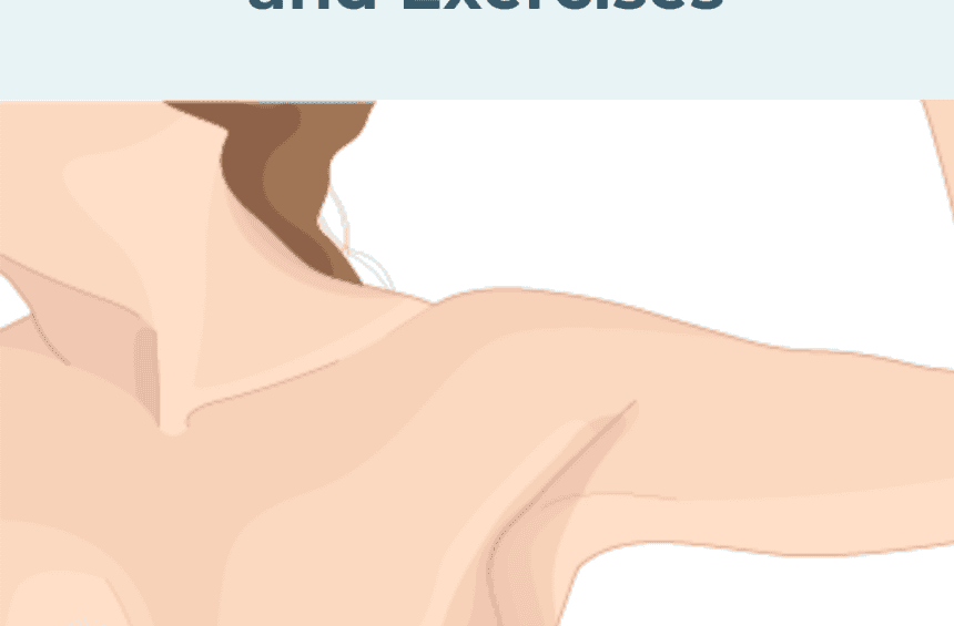 illustration of radiation fibrosis on a woman who had a mastectomy with text above "Radiation Fibrosis: Causes, Treatment, and Exercise".