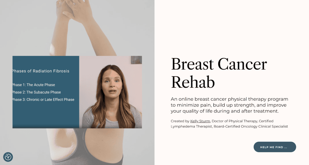 Breast Cancer Rehab is a physical therapy program that can help with radiation fibrosis. 