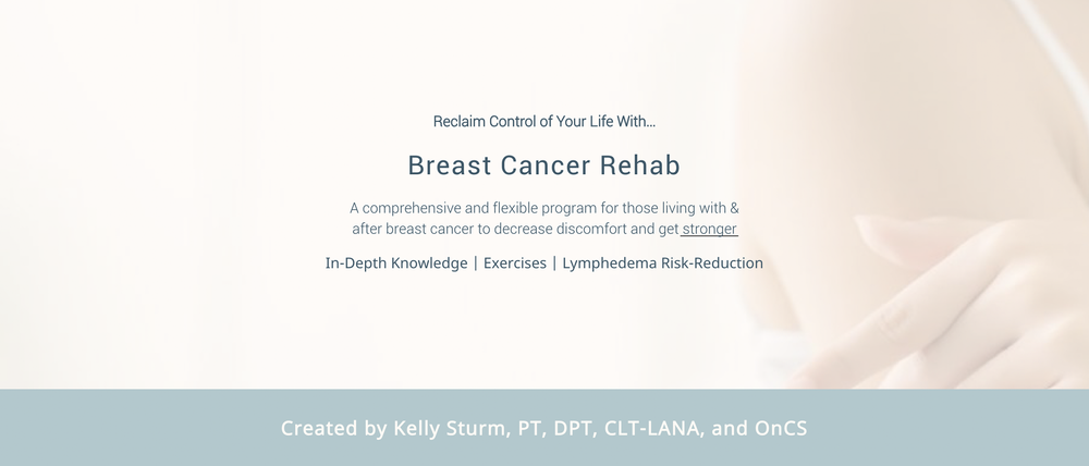 Reclaim control of your life with Breast Cancer Rehab. A comprehensive program for those living with and after breast cancer.
