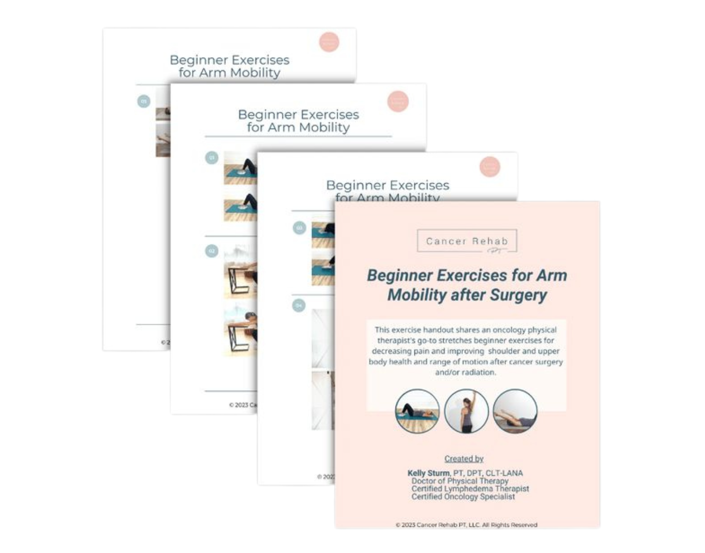 Beginner exercises for arm mobility after surgery stacked handouts
