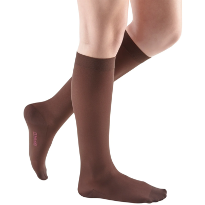 knee high compression stockings on legs