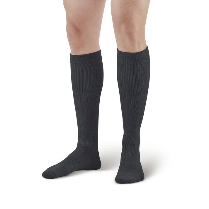 Ames Walker Coolmax Knee High Socks 20-30 mmHg in black