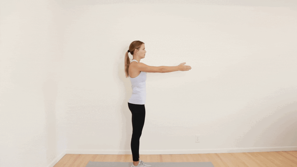 Shoulder blade stretch by a physical therapist, forward and back