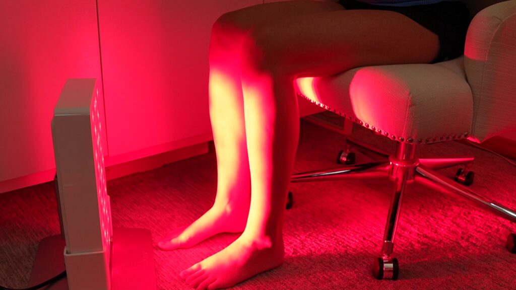 Red light therapy for leg swelling.