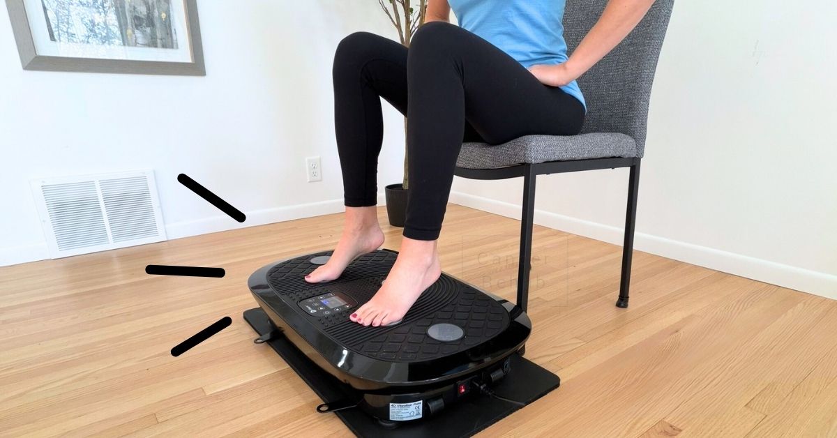 Vibration Plate for Neuropathy in Feet - Featured Image. Physical therapist with feet on vibration plate.