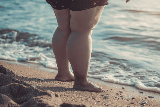 What lipedema looks like on legs.