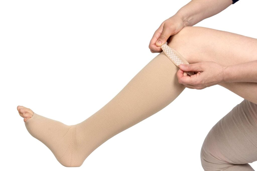 What compression socks for lymphedema look like.