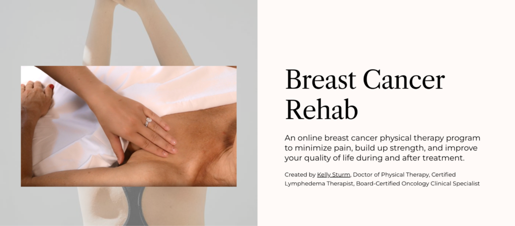 Breast Cancer Rehab can help you minimize the side effects of lymph node removal in the armpit. 