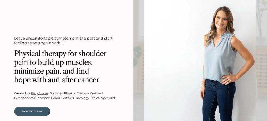 Healthy Shoulder Program to help after lymph node removal in armpit. 